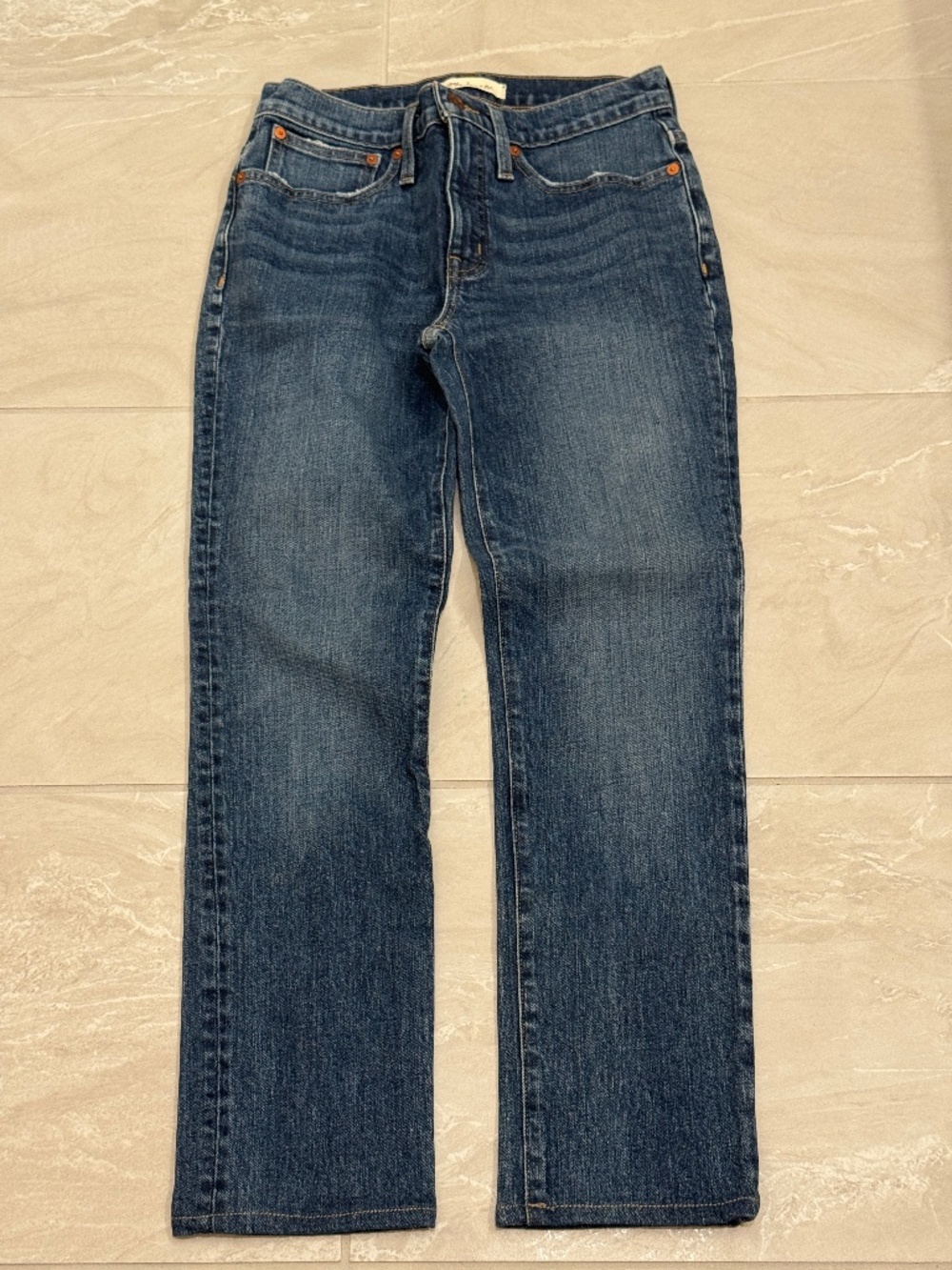 Madewell Tomboy Straight Jeans Size 23 High Rise Medium Wash Classic Denim